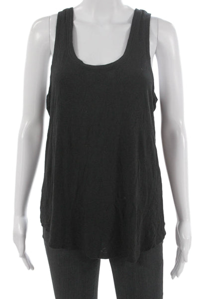 Z Supply Women Basic Tank Black Scoop Neck Sleeveless Size L