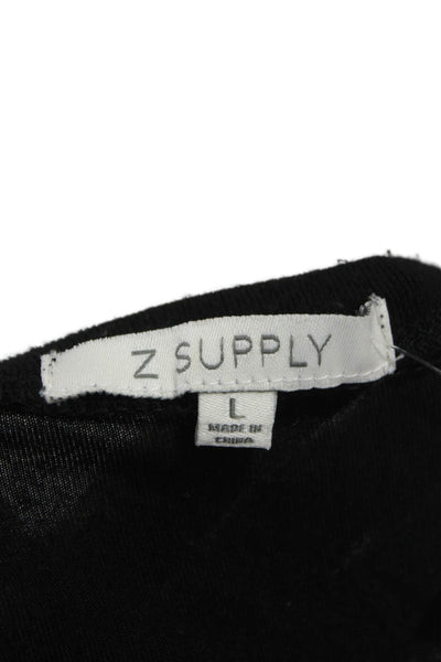 Z Supply Women Basic Tank Black Scoop Neck Sleeveless Size L