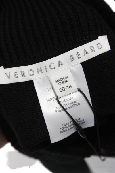 Veronica Beard Womens Black Merino Wool Mock Neck Zip Shrug Sweater Size One