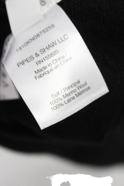 Veronica Beard Womens Black Merino Wool Mock Neck Zip Shrug Sweater Size One