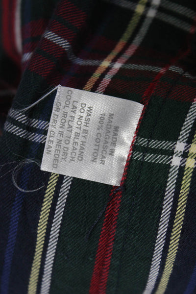 Hill House Women Sundress Plaid Multicolor Cotton Knee Length Size L