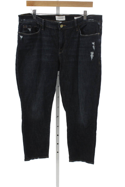Frame Women Boyfriend Jeans Blue Cotton Blend Size 33