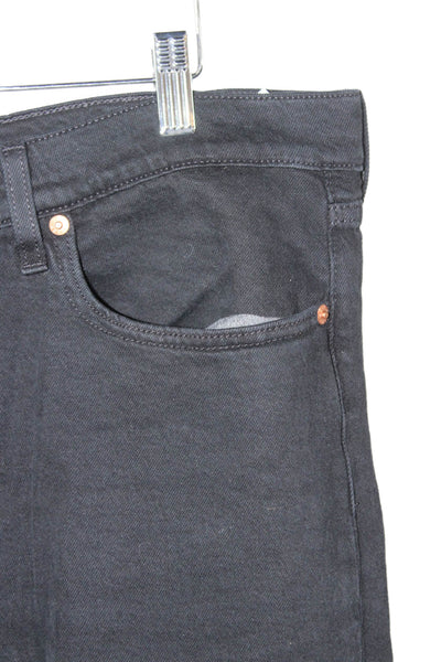 Levis Mens Straight Jeans Black High Rise Button Fly Size 34