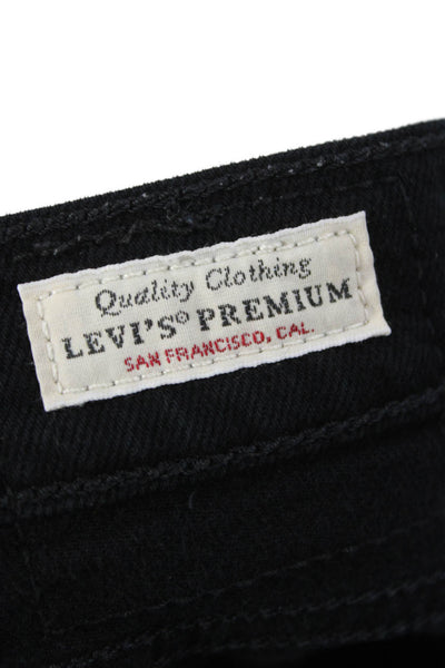 Levis Mens Straight Jeans Black High Rise Button Fly Size 34