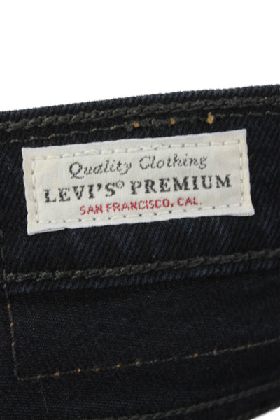 Levis Unisex Adults Jeans Tapered Black Button Mid Rise Size 31