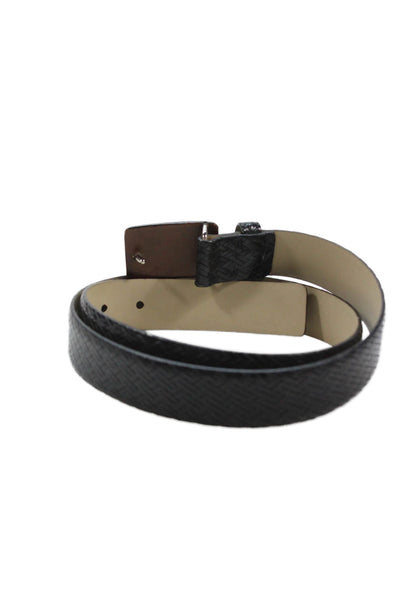 Via Spiga Womens Medium Width Leather Buckle Belt Black Size Large