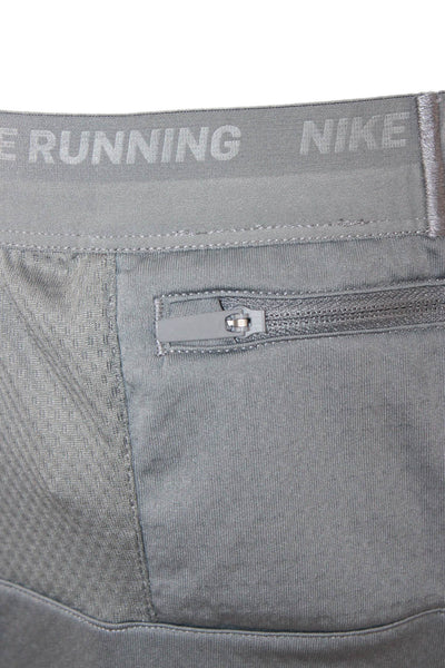 Nike Mens Gray Track Pants Drawstring Polyester Solid Fall Size M