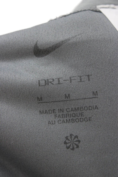 Nike Mens Gray Track Pants Drawstring Polyester Solid Fall Size M