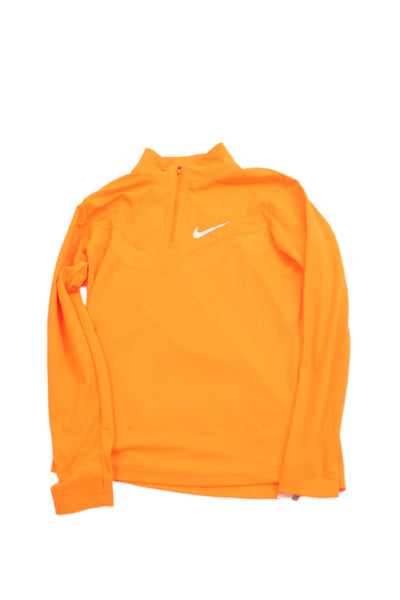 Nike Childrens Boys Half Zipper Turtleneck Shirt Neon Orange Size Extra Large