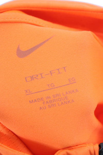 Nike Childrens Boys Half Zipper Turtleneck Shirt Neon Orange Size Extra Large