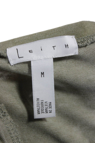 Leith Women Bodycon Dress Green Sleeveless Round Neck Short Size M