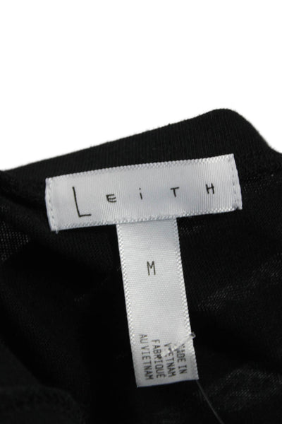 Leith Women Bodycon Black Knee Length Scoop Neck Sleeveless Dress Size M