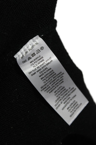 French Connection Women Maxi Dress Black Long Sleeve Crew Neck Size S