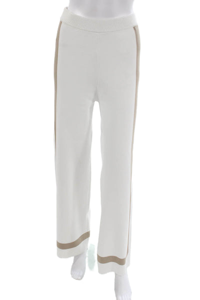 Lalavon Womens Sweatpants White Polyester Pull On Inseam 30 Size S