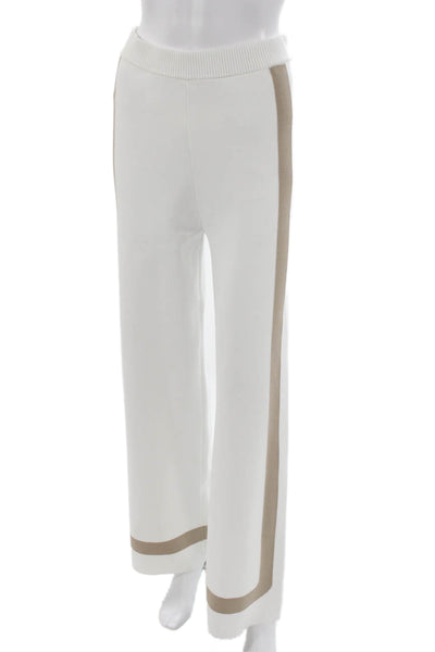 Lalavon Womens Sweatpants White Polyester Pull On Inseam 30 Size S