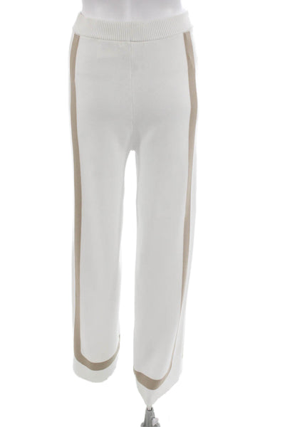 Lalavon Womens Sweatpants White Polyester Pull On Inseam 30 Size S