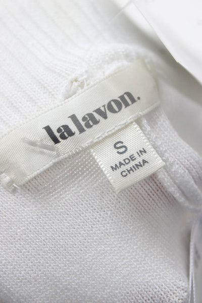 Lalavon Womens Sweatpants White Polyester Pull On Inseam 30 Size S