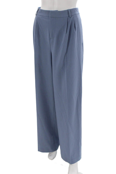 Open Edit Women Blue Dress Pants Polyester Hook & Eye Inseam 32 Size S