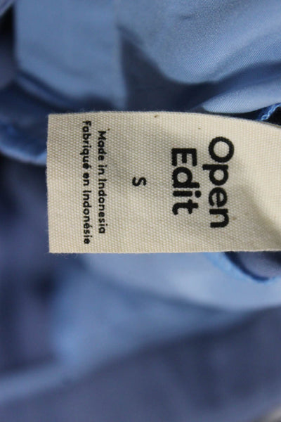 Open Edit Women Blue Dress Pants Polyester Hook & Eye Inseam 32 Size S
