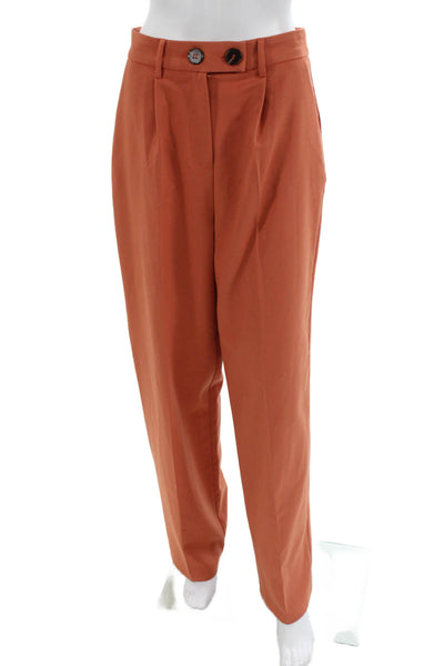 4th Reckless Womens Dress Pants Orange Polyester Solid Button Size M