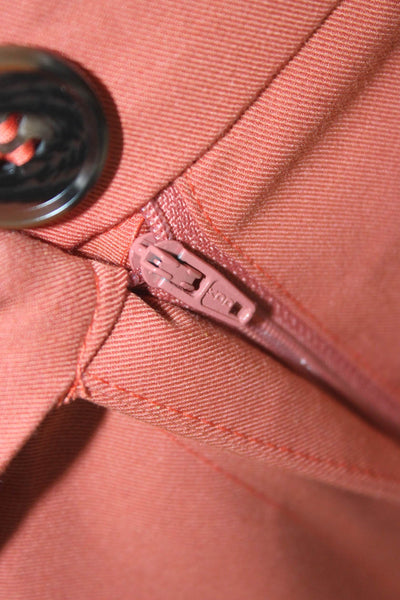 4th Reckless Womens Dress Pants Orange Polyester Solid Button Size M