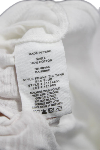 Theory Womens Basic Sleeveless Tank White Cotton Round Neck Size XS Petite