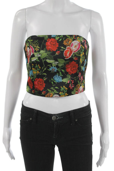 Alice + Olivia Womens Cropped Floral Square Neck Tank Size 6