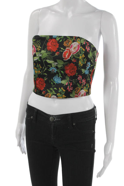 Alice + Olivia Womens Cropped Floral Square Neck Tank Size 6