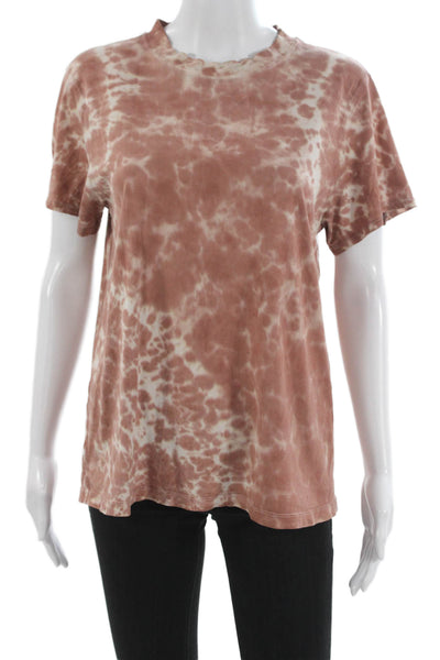 Lululemon Womens Tie-Dye Brown Crew Neck Short Sleeve Basic T-Shirt Size 6