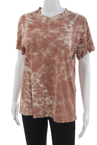 Lululemon Womens Tie-Dye Brown Crew Neck Short Sleeve Basic T-Shirt Size 6