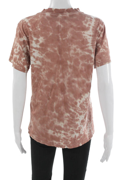 Lululemon Womens Tie-Dye Brown Crew Neck Short Sleeve Basic T-Shirt Size 6