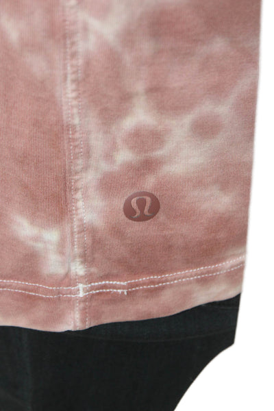 Lululemon Womens Tie-Dye Brown Crew Neck Short Sleeve Basic T-Shirt Size 6