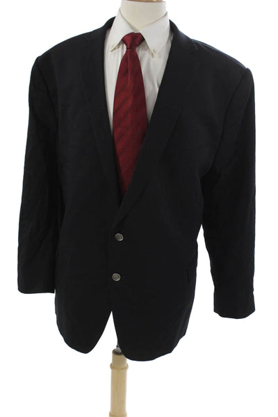 Calvin Klein Mens Black Wool Blazer Button Solid Size 54