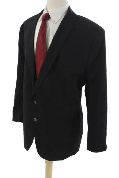 Calvin Klein Mens Black Wool Blazer Button Solid Size 54