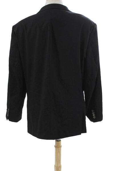 Calvin Klein Mens Black Wool Blazer Button Solid Size 54
