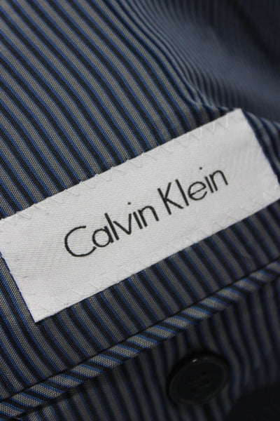 Calvin Klein Mens Black Wool Blazer Button Solid Size 54
