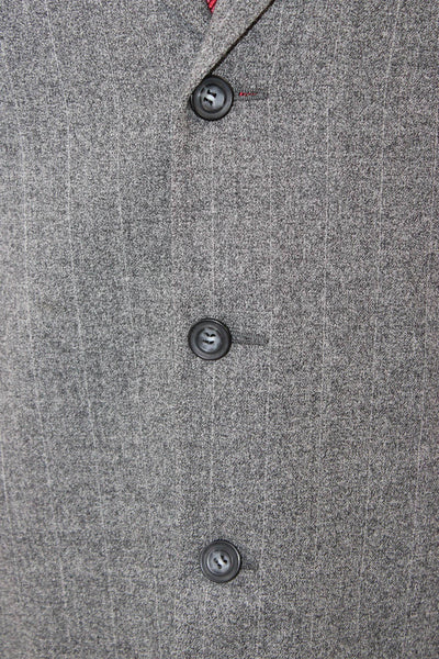 Canali Mens Blazer Gray Striped Wool Button Size 52