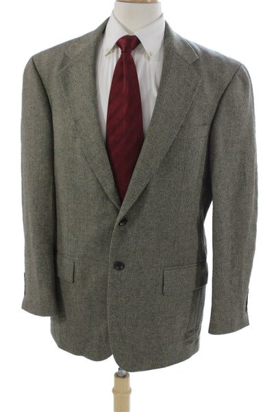 Nautica Mens Gray Herringbone Wool Cashmere Blazer Size 46