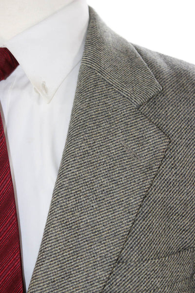 Nautica Mens Gray Herringbone Wool Cashmere Blazer Size 46