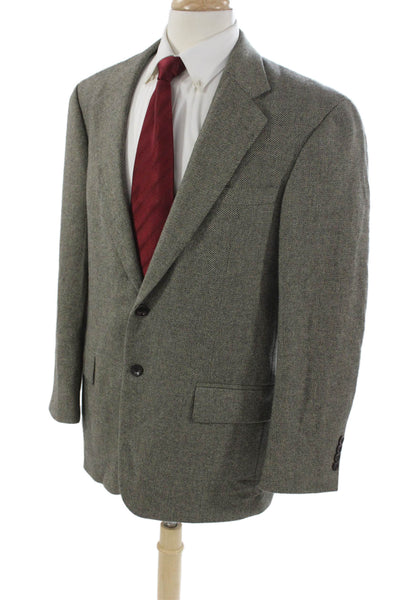 Nautica Mens Gray Herringbone Wool Cashmere Blazer Size 46