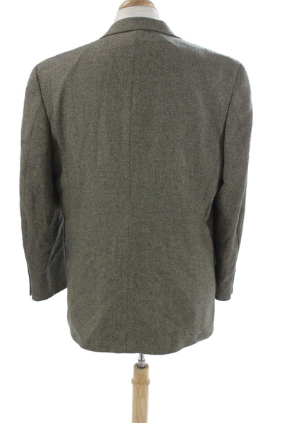 Nautica Mens Gray Herringbone Wool Cashmere Blazer Size 46