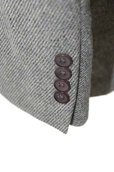Nautica Mens Gray Herringbone Wool Cashmere Blazer Size 46