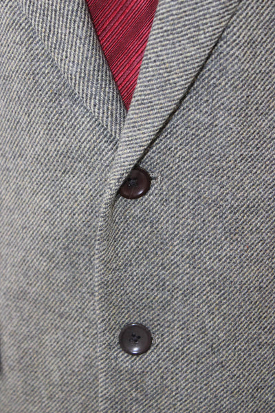Nautica Mens Gray Herringbone Wool Cashmere Blazer Size 46