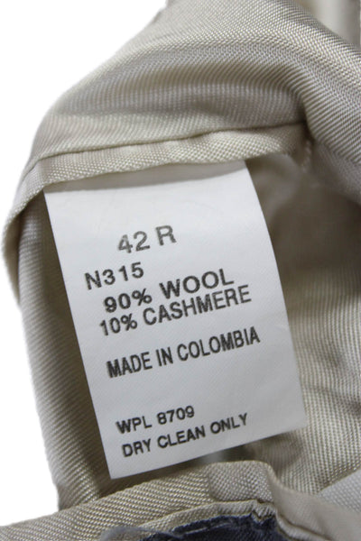 Nautica Mens Gray Herringbone Wool Cashmere Blazer Size 46