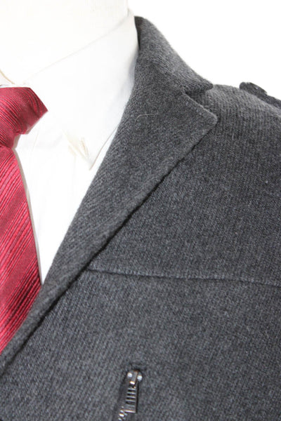 Calvin Klein Mens Wool Blazer Gray Button Closure Size M