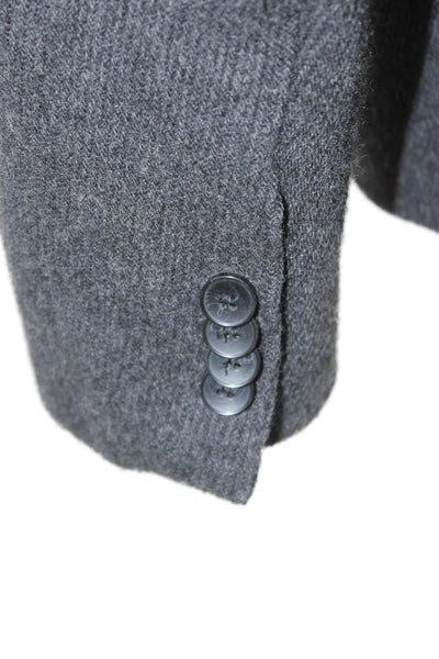 Calvin Klein Mens Wool Blazer Gray Button Closure Size M