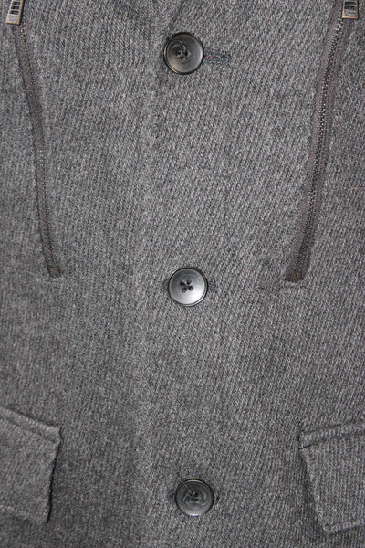 Calvin Klein Mens Wool Blazer Gray Button Closure Size M