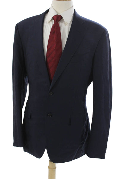 Barneys New York Men Blazer Blue Wool Button Size 56