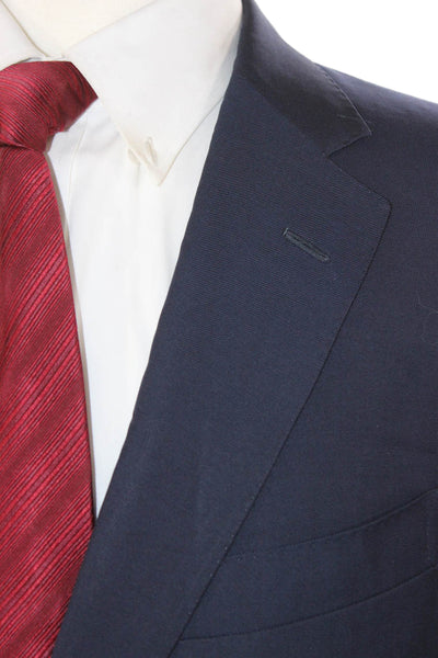 Barneys New York Men Blazer Blue Wool Button Size 56