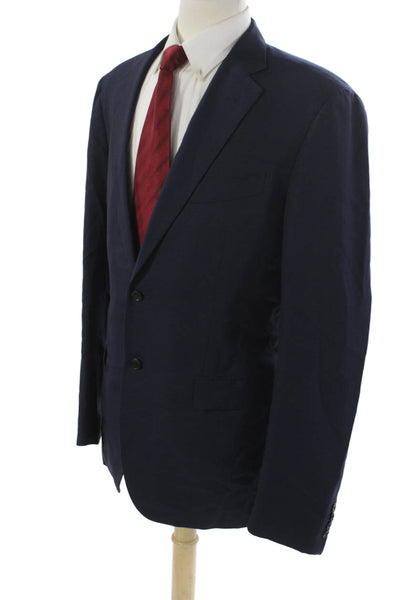 Barneys New York Men Blazer Blue Wool Button Size 56